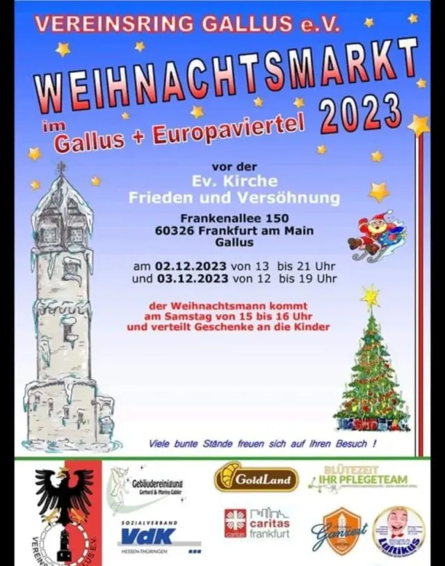 Poster for local christmas market in the city district